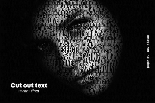 Text masking photo effect