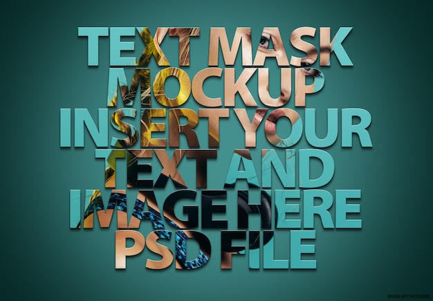 PSD text masking portrait photo effect mockup