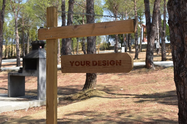 PSD text mockup on the outdoor park