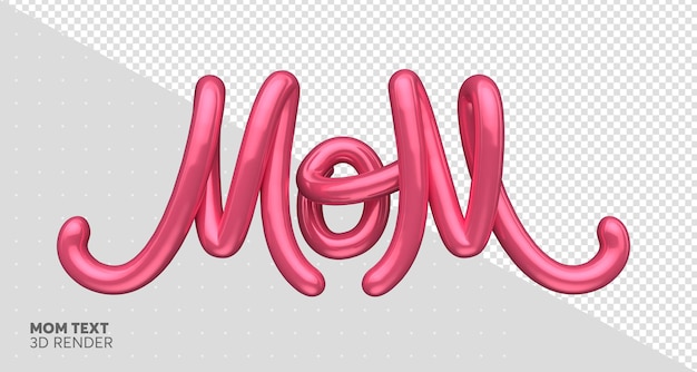 PSD text mother's 3d render