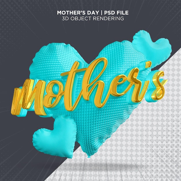 Text mothers day for composition 3d rendering