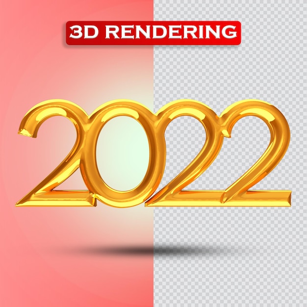 Text Number 2022 3D Rendering