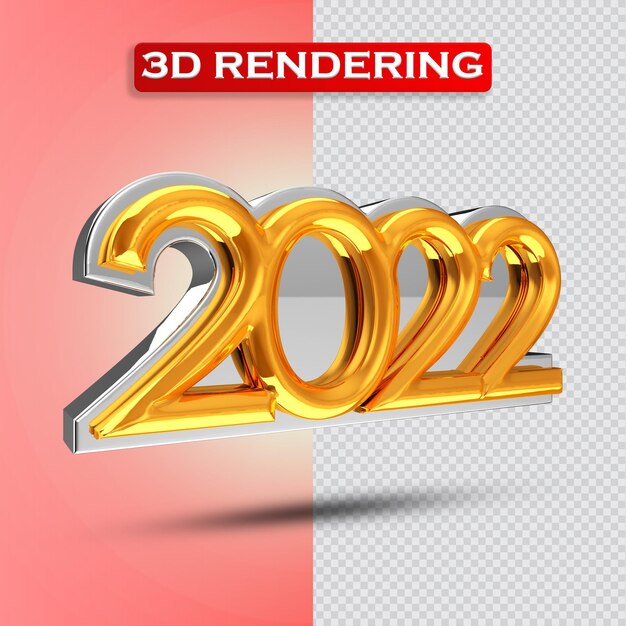 Text Number 2022 3D Rendering