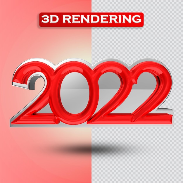 text number 2022 3d rendering