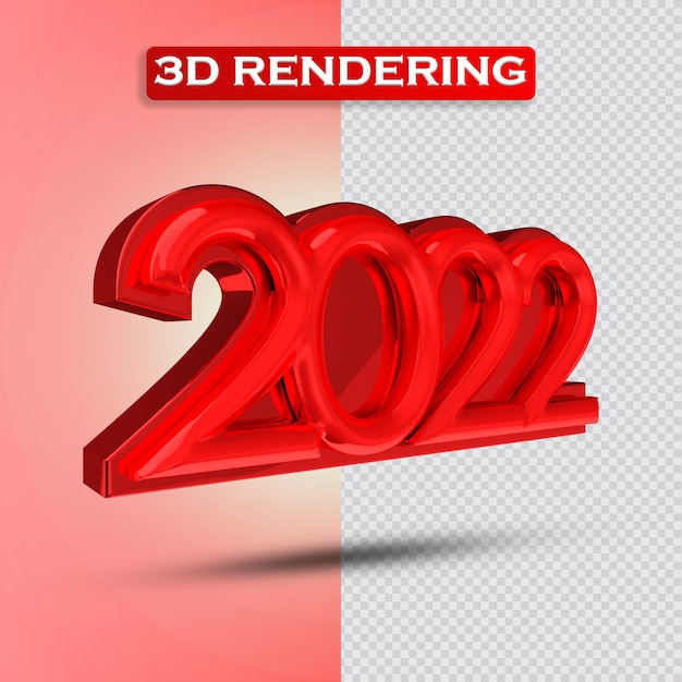 PSD text number 2022 3d rendering