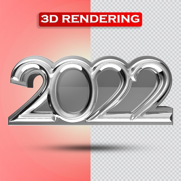 Text number 2022 3d rendering