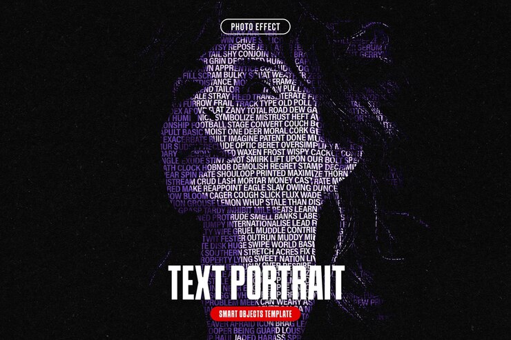 PSD text portrait photo effect