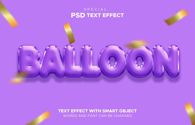 Text style 3d effect balloon mockup