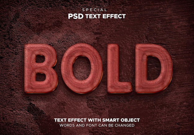 Эффект стиля текста жирный макет 3d текстура