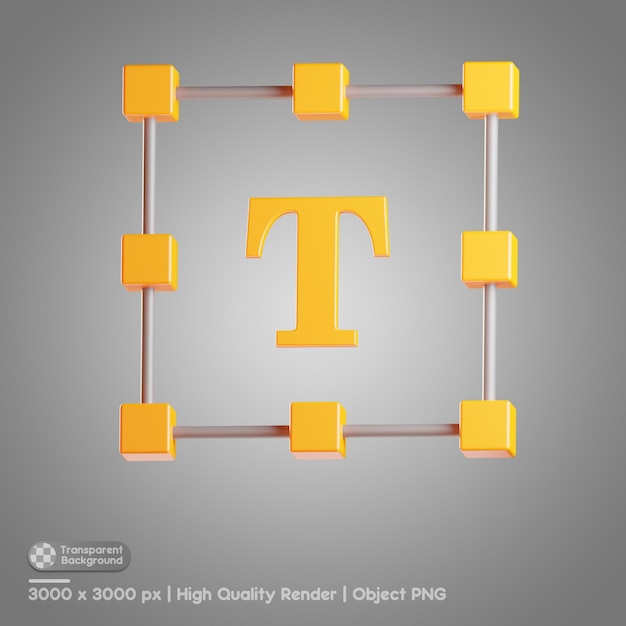 text tool 3d illustration