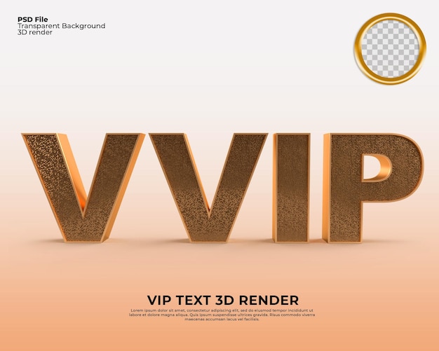 Text vvip 3d render gold luxury diamond