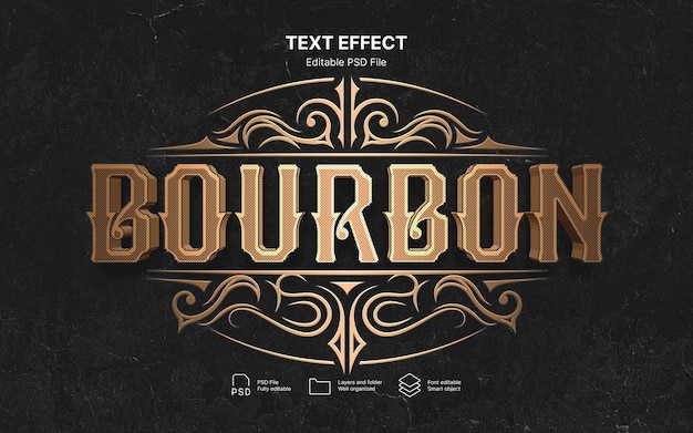 Texteffect op whisky-etiketten