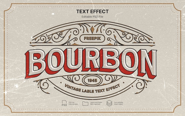Texteffect op whisky-etiketten