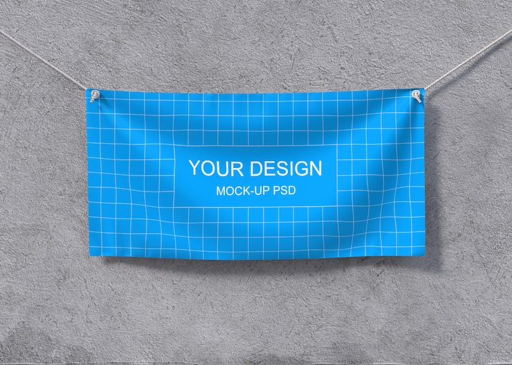 PSD textiel banner mockup