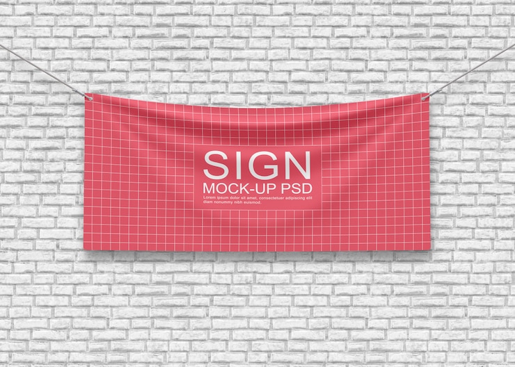 PSD textielbannermodel