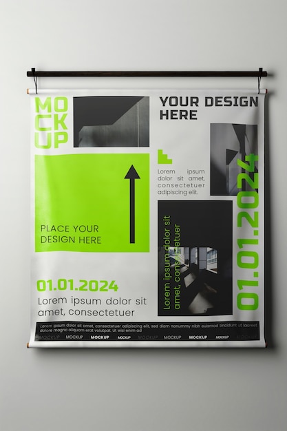 PSD textile banner mockup design