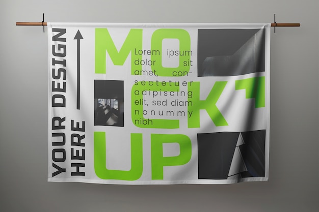 PSD textile banner mockup design