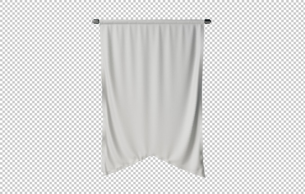 PSD textile banner mockup on transparent