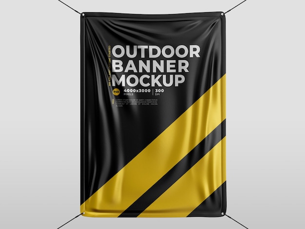 Textile material banner mockup