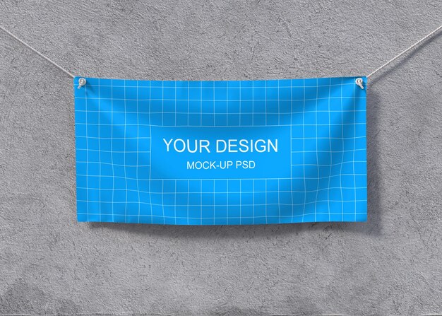 Textilebannermockup psd ontwerp.