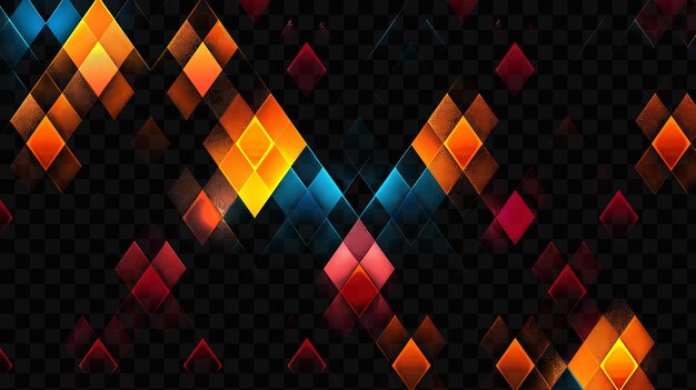 PSD texture argyle patterns background with diamonds and lozenges shapes glowing y2k collage art neon