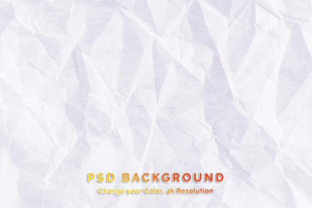 PSD texture of a rumpled white sheet of paper empty background option number two