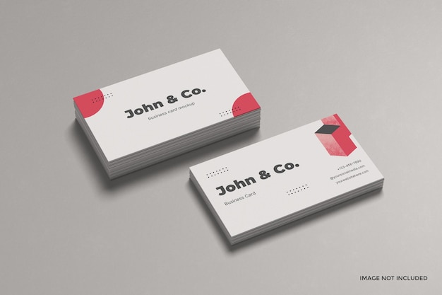 Textured business card mockup with shadow overlay