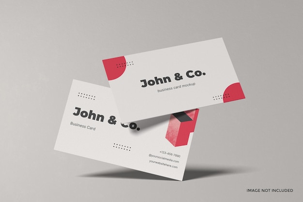 Textured business card mockup with shadow overlay