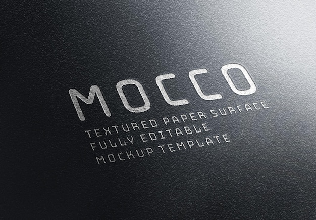 Textured business card paper mockup emboss text style