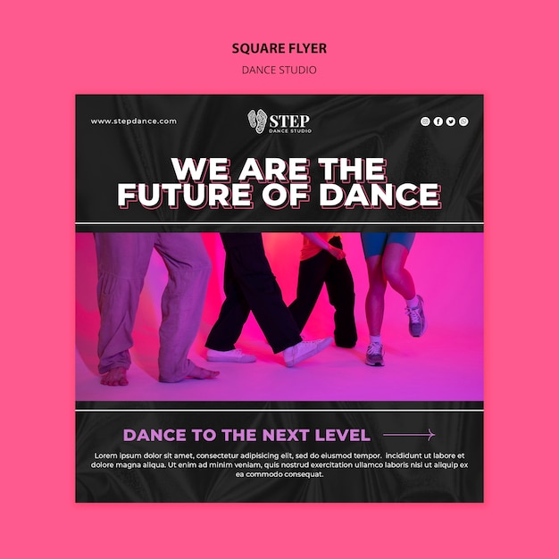 PSD textured dance studio square flyer