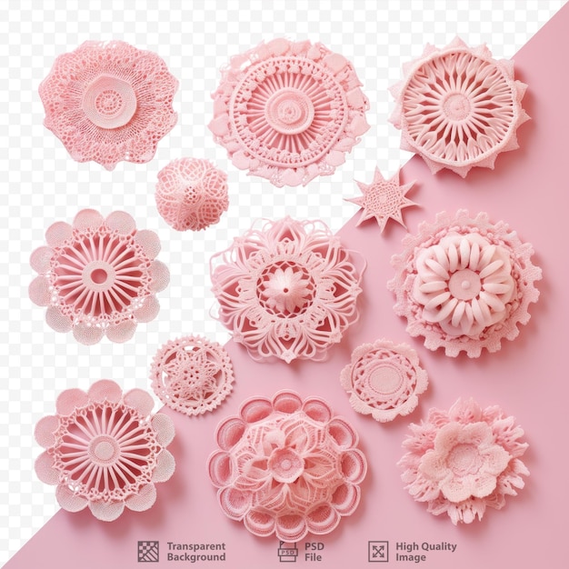 PSD textured doilies in pink
