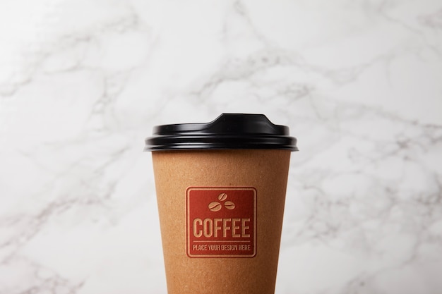 PSD textured logo on paper cup