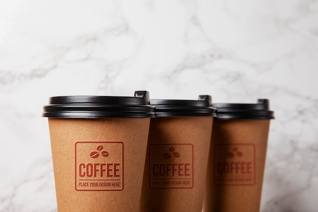 PSD textured logo on paper cup