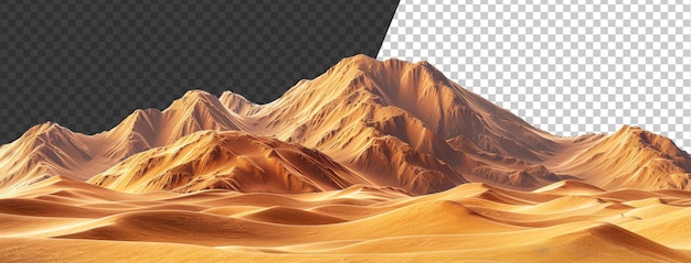 PSD textured sand dunes with intricate patterns on transparent background stock png