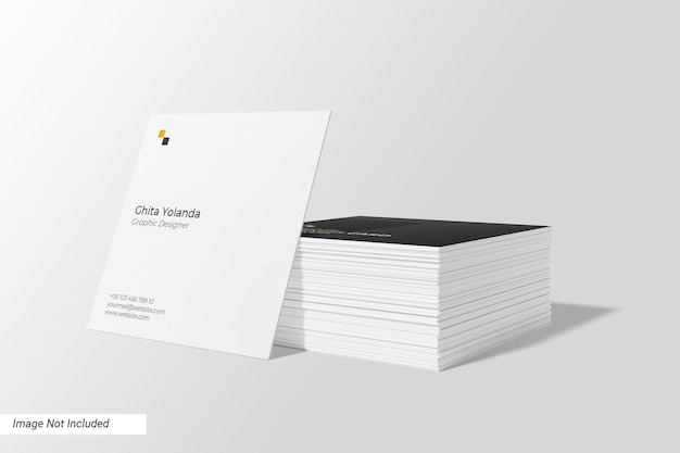 PSD textured square business card mockup front view
