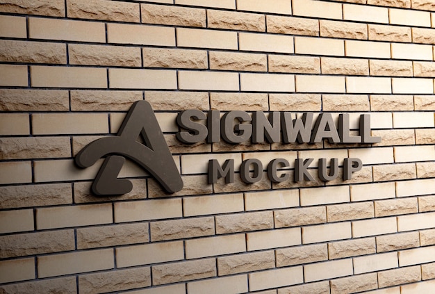 PSD textured wall logo effect design