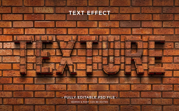 PSD textured wall text effect