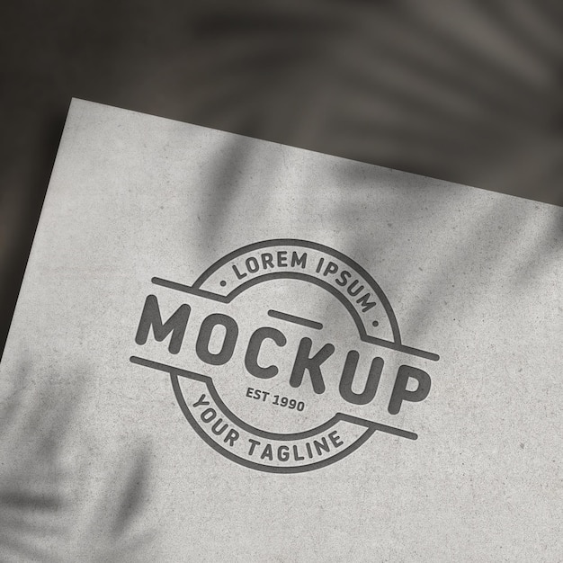 Textuur logo mockup ontwerp