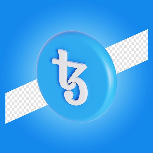 Tezos cryptocurrency symbol logo 3d illustration