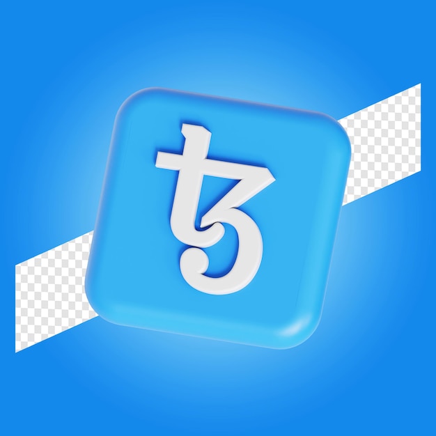 Tezos cryptocurrency symbool logo 3d illustratie