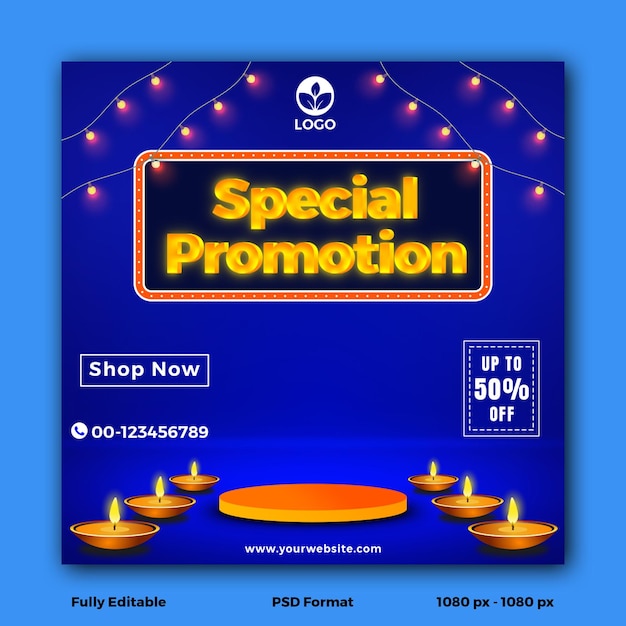 PSD thadingyut festival special promotion sale background