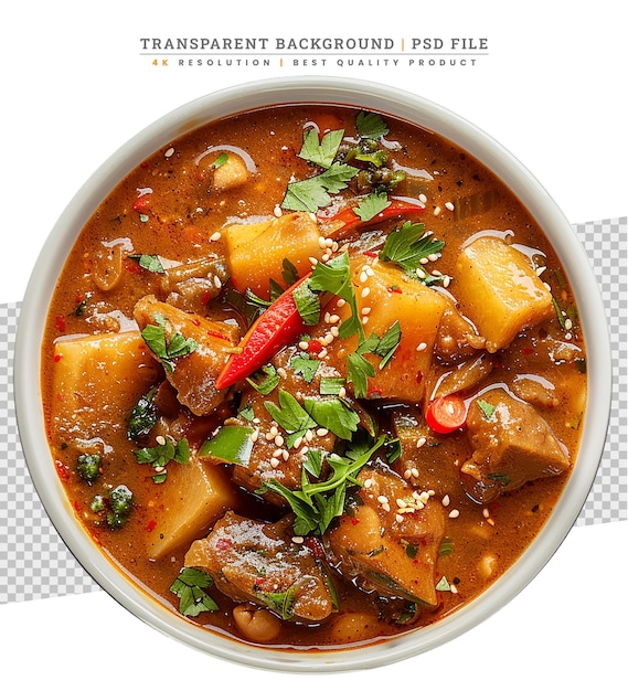 PSD thai fish organs sour curry soup with long bean