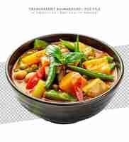 PSD thai fish organs sour curry soup with long bean