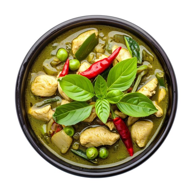 Thai food chicken green curry