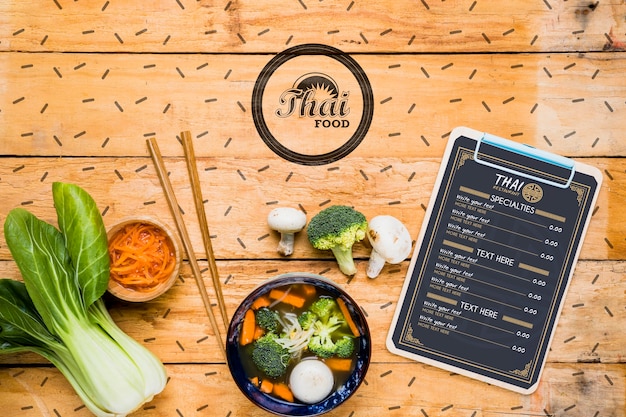 PSD thai food concept mock-up
