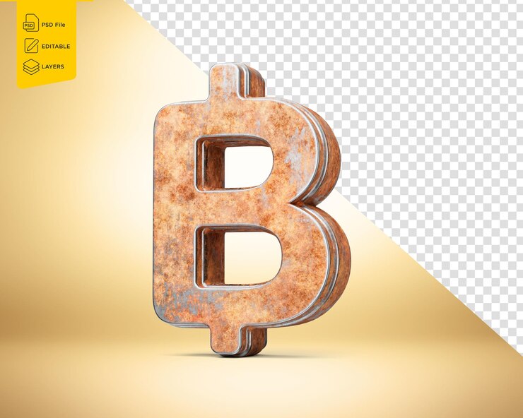 Thailand Baht Currency Symbol Made Of Old Rusty Iron Metal Texture 3d Illustration