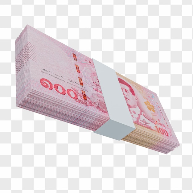 태국 통화 바트 100: 바트 태국 지폐 스택