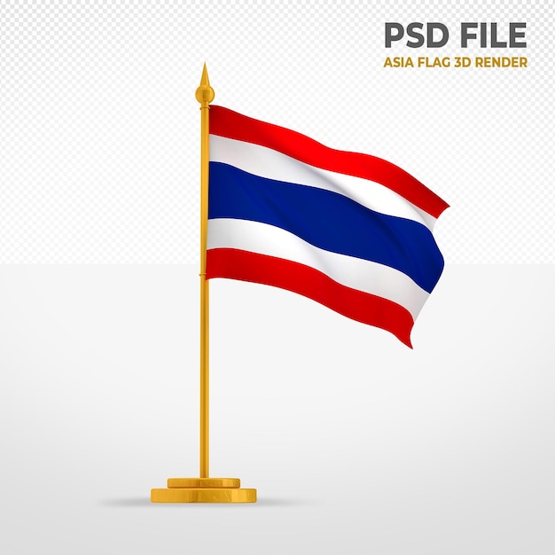 PSD bandiera della thailandia in stile 3d