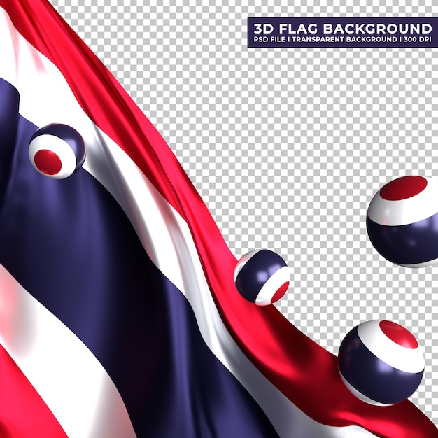 Thailand flag background with 3d ball ornament