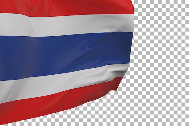 Bandiera della thailandia isolata. bandiera d'ondeggiamento. bandiera nazionale della thailandia